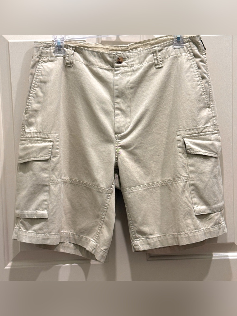Polo Ralph Lauren Relaxed Fit Tan Khaki SZ 35 Classic Casual Cargo Pocket Shorts